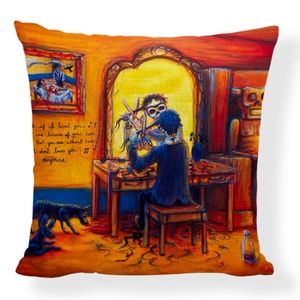 Pillow Case La Muerta Frida Accent Pillow Image Self Portrait